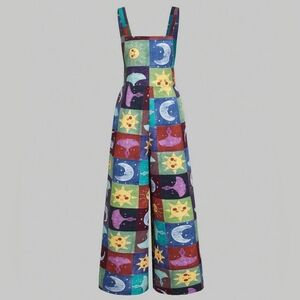 Romwe Hippie Patchwork Print Overall Jumpsuit Women Small New NWT